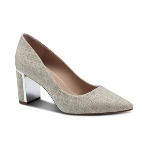 Alfani Women's Cushioned Jensonn Beige Metallic Heel Accent, Linen Size 8M